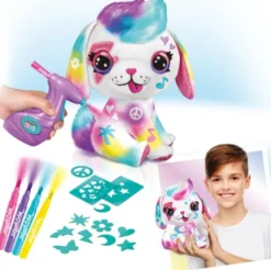 Airbrush Plush - Hunde Bamse - Med 4 Farver Og Skabeloner