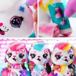 Airbrush Plush - Hunde Bamse - Med 4 Farver Og Skabeloner