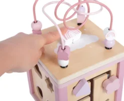 Aktivitetskube I Træ - Pink - Small Foot