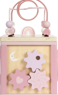 Aktivitetskube I Træ - Pink - Small Foot