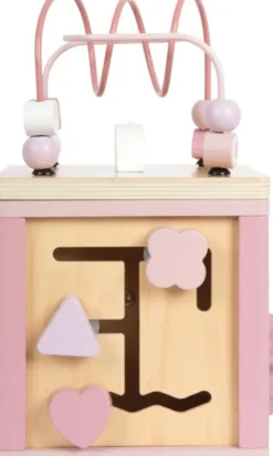 Aktivitetskube I Træ - Pink - Small Foot