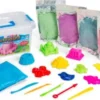 Artkids - Fluffysand - Stort 2 KG Sand Sæt Med Tilbehør - 4 Farver