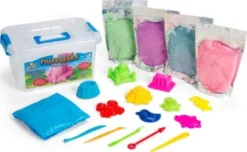 Artkids - Fluffysand - Stort 2 KG Sand Sæt Med Tilbehør - 4 Farver