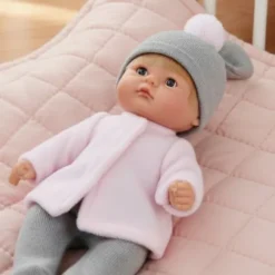 Asi - Bomboncín Baby Dukke - Pige - Blond I Lyserødt Gråt Tøj