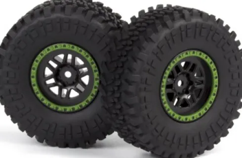 Assembled Wheel & Tyre - Green/2Pcs - Mv150736 - Maverick Rc