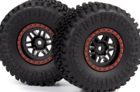 Assembled Wheel & Tyre - Red/2Pcs - Mv150738 - Maverick Rc