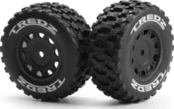 Assembled Wheel & Tyre Set - Black/2Pcs - Mv151224 - Maverick Rc