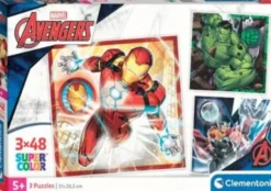 Avengers Puslespil - Marvel - Color - 3X48 Brikker - Clementoni