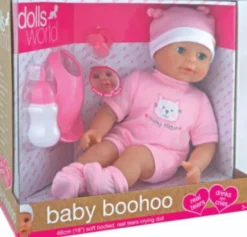 Baby Boohoo 46 CM Med Tårer Og Tilbehør - Lyserødt Tøj