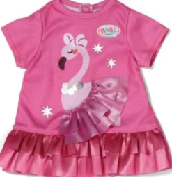 Baby Born - Kjole Med Flamingo Til Dukke - 43 CM