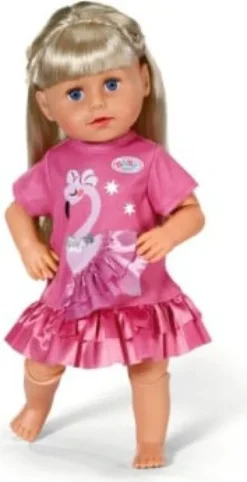 Baby Born - Kjole Med Flamingo Til Dukke - 43 CM