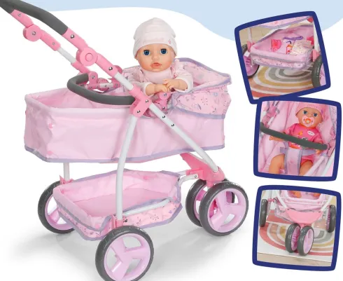 Baby Born - Luksus Blomstret Dukkevogn