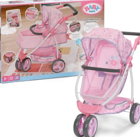 Baby Born - Luksus Blomstret Dukkevogn