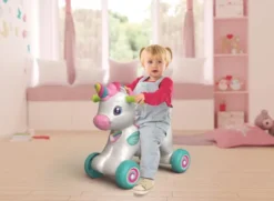 Baby Clementoni - Interactive Unicorn Ride On - 3-I-1 Gåbil