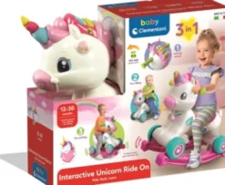 Baby Clementoni - Interactive Unicorn Ride On - 3-I-1 Gåbil