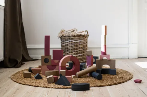 Babytrold - Byggeklodser I Skum - Dusty Rose