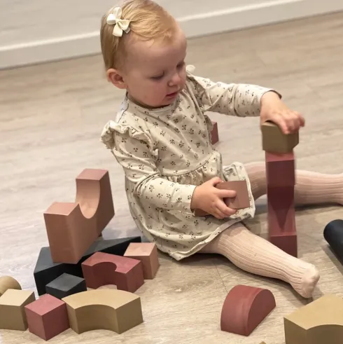Babytrold - Byggeklodser I Skum - Dusty Rose