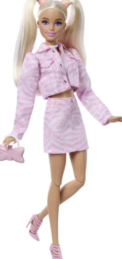 Barbie - Deluxe Lyserød Denimjakke Blond Dukke - Mattel Jjn69