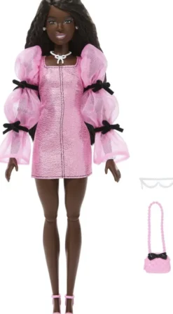 Barbie - Deluxe Style Dukke - Kjole Med Sløjfer - Mattel Jjn75