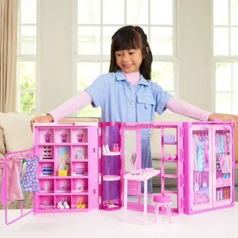 Barbie - Drømme Skab 3.0 Med Dukke Legesæt
