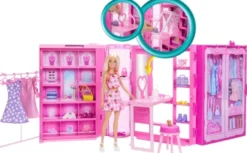 Barbie - Drømme Skab 3.0 Med Dukke Legesæt