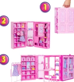 Barbie - Drømme Skab 3.0 Med Dukke Legesæt