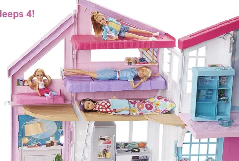 Barbie Dukkehus - Malibu Hus Legesæt Med Tilbehør