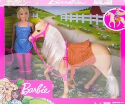Barbie Dukke Med Hest Og Tilbehør