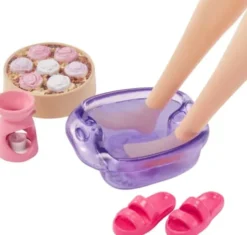 Barbie - Dukke Med Hundehvalp - Self Care Spa Day Legesæt