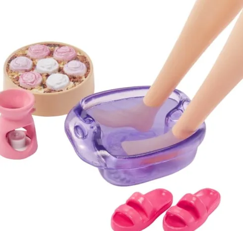 Barbie - Dukke Med Hundehvalp - Self Care Spa Day Legesæt