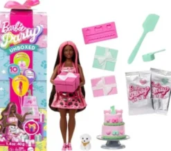 Barbie Dukke - Party Unboxed Sort - 10 Overraskelser