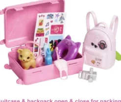 Barbie Dukke - Rejsesæt Med Hvalp - 10+ Dele