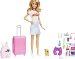 Barbie Dukke - Rejsesæt Med Hvalp - 10+ Dele