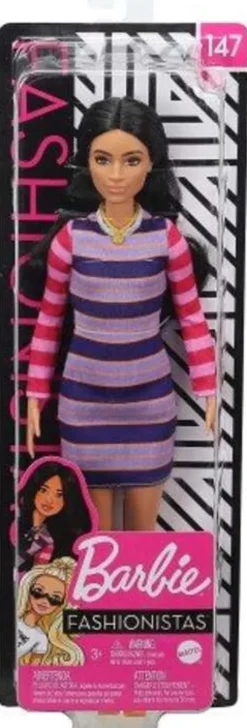 Barbie - Fashionistas Dukke - Stribet Kjole - Mattel Gyb02