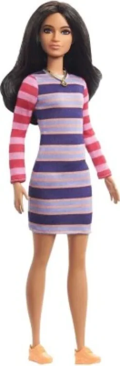 Barbie - Fashionistas Dukke - Stribet Kjole - Mattel Gyb02