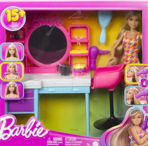 Barbie - Frisørsalon Med Totally Hair Dukke Og Tilbehør