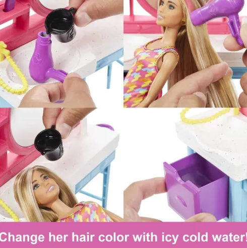 Barbie - Frisørsalon Med Totally Hair Dukke Og Tilbehør