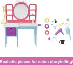 Barbie - Frisørsalon Med Totally Hair Dukke Og Tilbehør