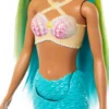 Barbie - Havfrue Dukke - Blå Og Grøn
