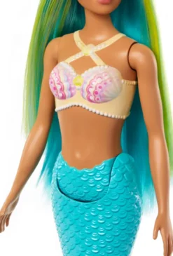 Barbie - Havfrue Dukke - Blå Og Grøn