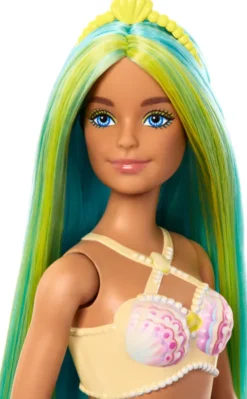 Barbie - Havfrue Dukke - Blå Og Grøn