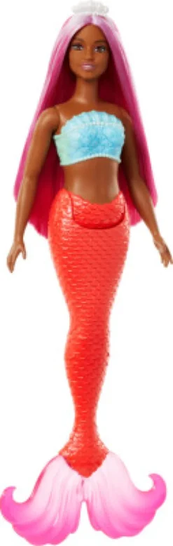 Barbie - Havfrue Dukke - Coral Og Lyserød