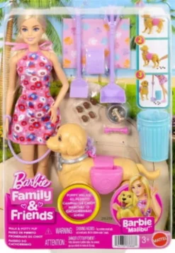 Barbie Jjb46 - Walk & Potty Pup Malibu Dukke - Family & Friends