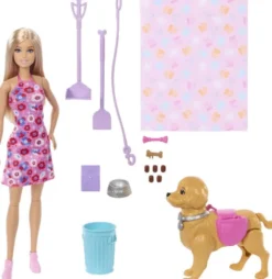 Barbie Jjb46 - Walk & Potty Pup Malibu Dukke - Family & Friends
