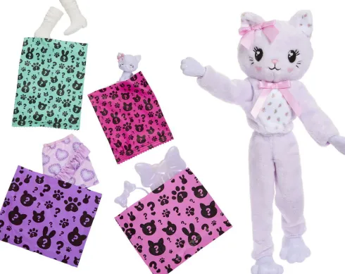 Barbie Jjp64 - Cutie Reveal Kitten Dukke - Sweet Bows - Mattel