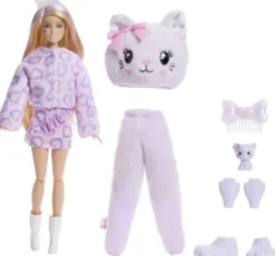 Barbie Jjp64 - Cutie Reveal Kitten Dukke - Sweet Bows - Mattel