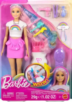 Barbie Jjp07 - Regnbueglimmer Hår Dukke Legesæt - Mattel