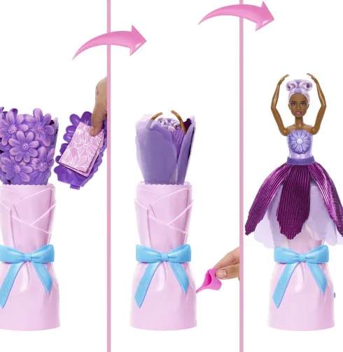 Barbie Jmf58 - Petal Pop - Flower Reveal Dukke - Lilla Marguerit