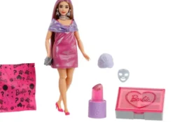 Barbie - Party Unboxed - Lyserød Curvy Dukke - 10 Overraskelser