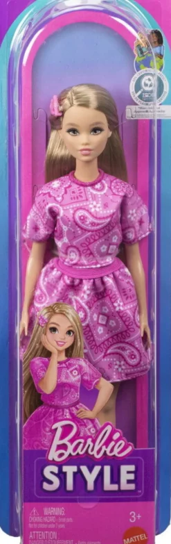 Barbie - Style Dukke - Pink Paisley Mønster - Mattel Jjn62